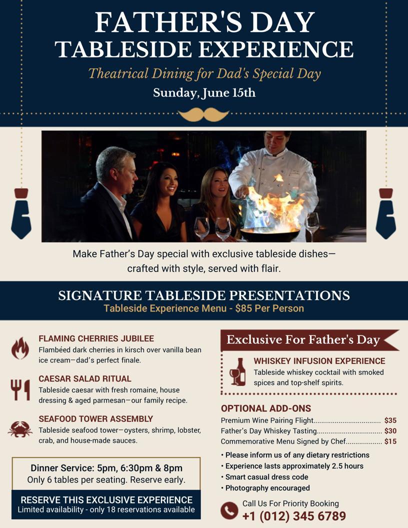 Father's Day Tableside Experience Showcase Flyer Template