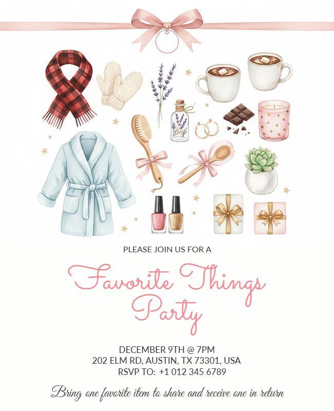 Favorite Things Party Flyer Template