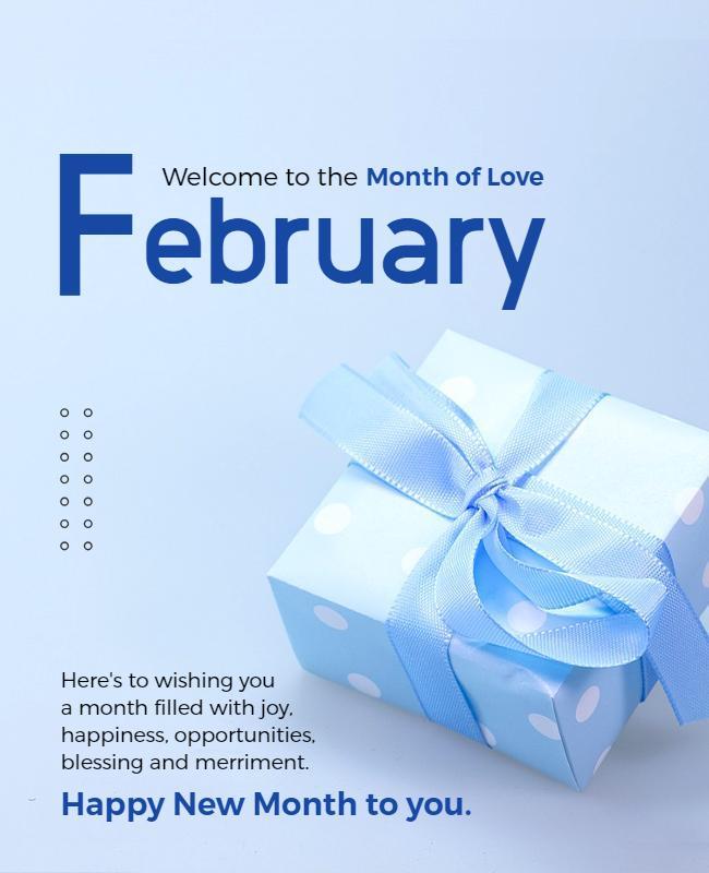 February Month Celebration Gift Flyer Template