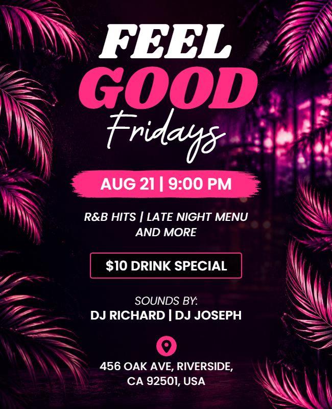 Feel Good Fridays Music Event Flyer Template