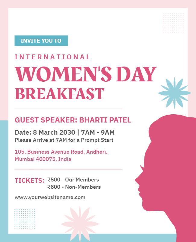 Feminine Pastel Celebration for International Women's Day Poster Template