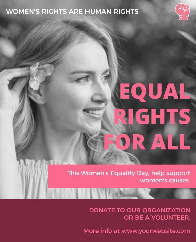 Feminist Empowerment Pink Women's Equality Day Poster Template