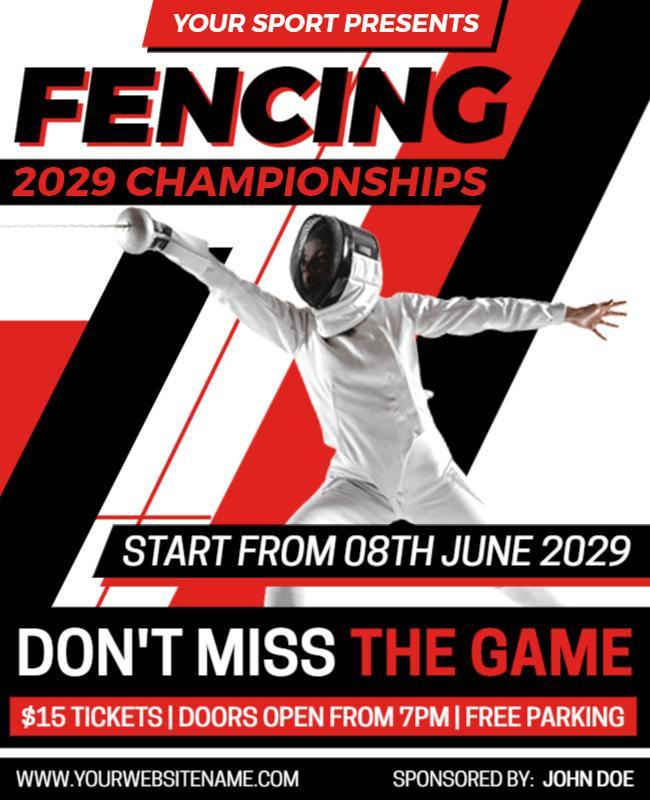 Fencing Championships Event Flyer Template