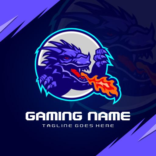 Ferocious Dragon Breathing Fire in Esports Logo Template