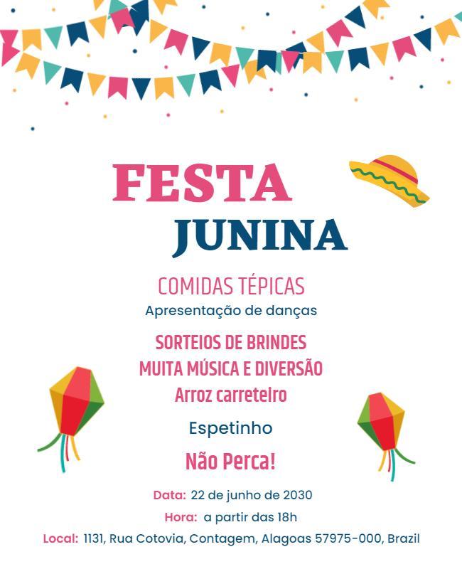 Colorful Festive Junina Party Celebration Flyer Template