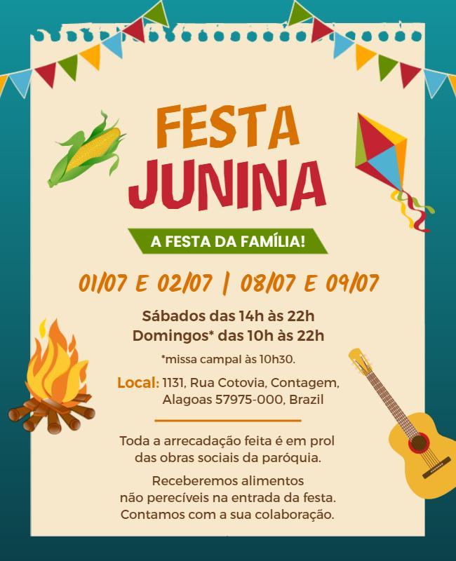 Festa Junina Family Celebration Flyer Template