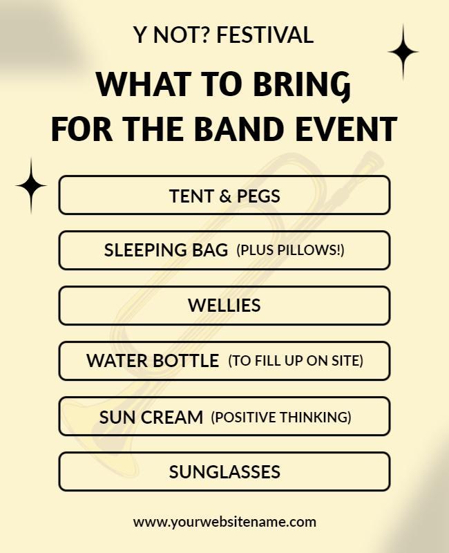 Festival Band Event Essentials Checklist Flyer Template