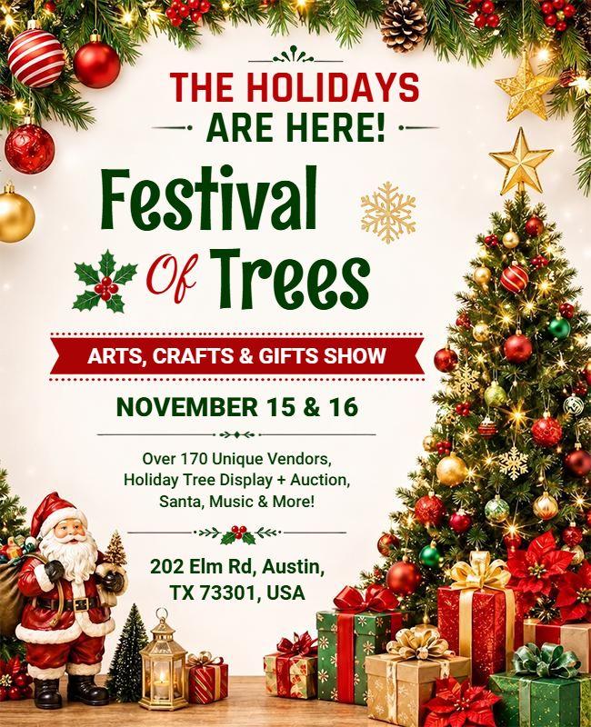 Festival of Trees Holiday Event Flyer Template