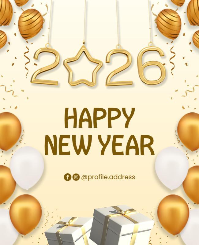Festive 2026 New Year's Eve Party Flyer Template