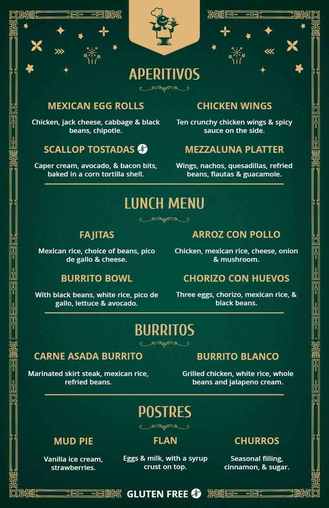 Festive Appetizers and Flavorful Dishes for New Year Menu Template