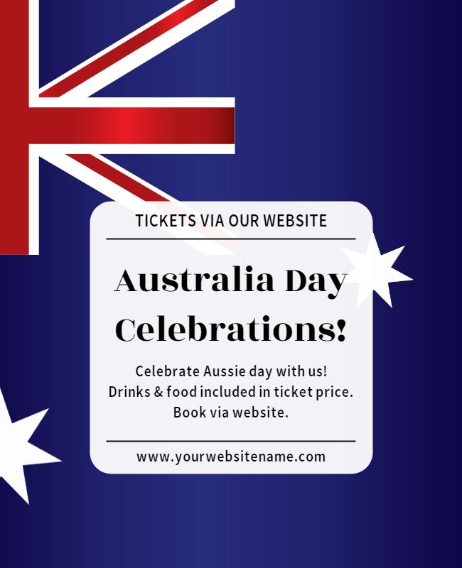 Festive Australian Flag Theme for Australia Day Celebrations Poster Template