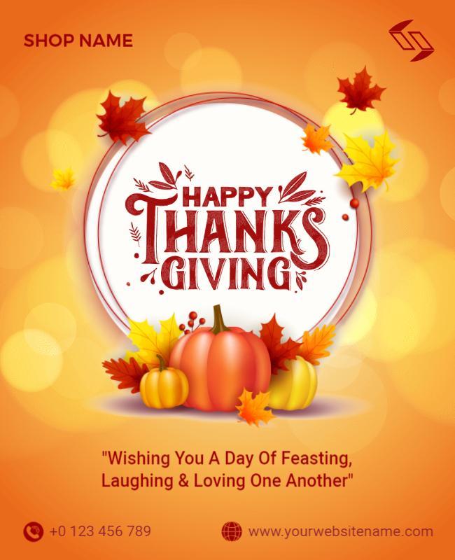 Festive Autumn Harvest Thanksgiving Celebration Flyer Template