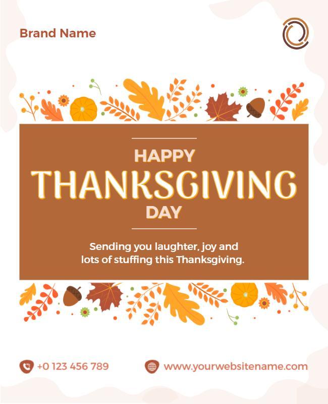 Festive Autumn Leaves Thanksgiving Celebration Poster Template
