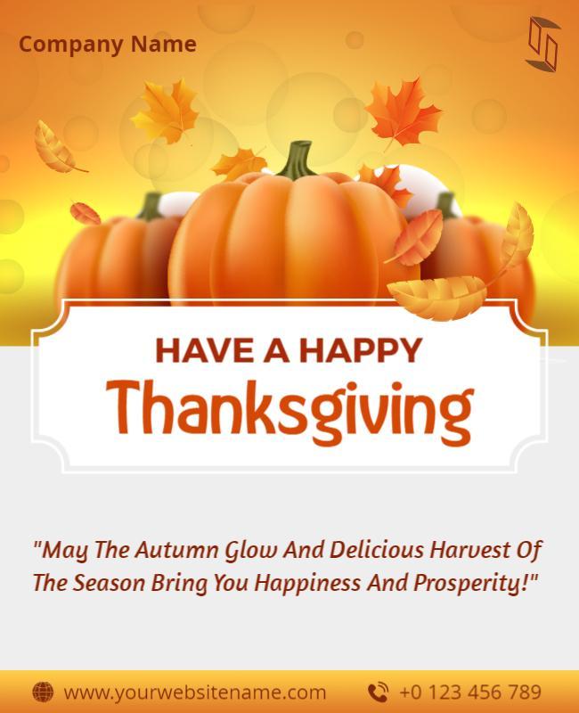 Festive Autumn Thanksgiving Celebration Poster Template