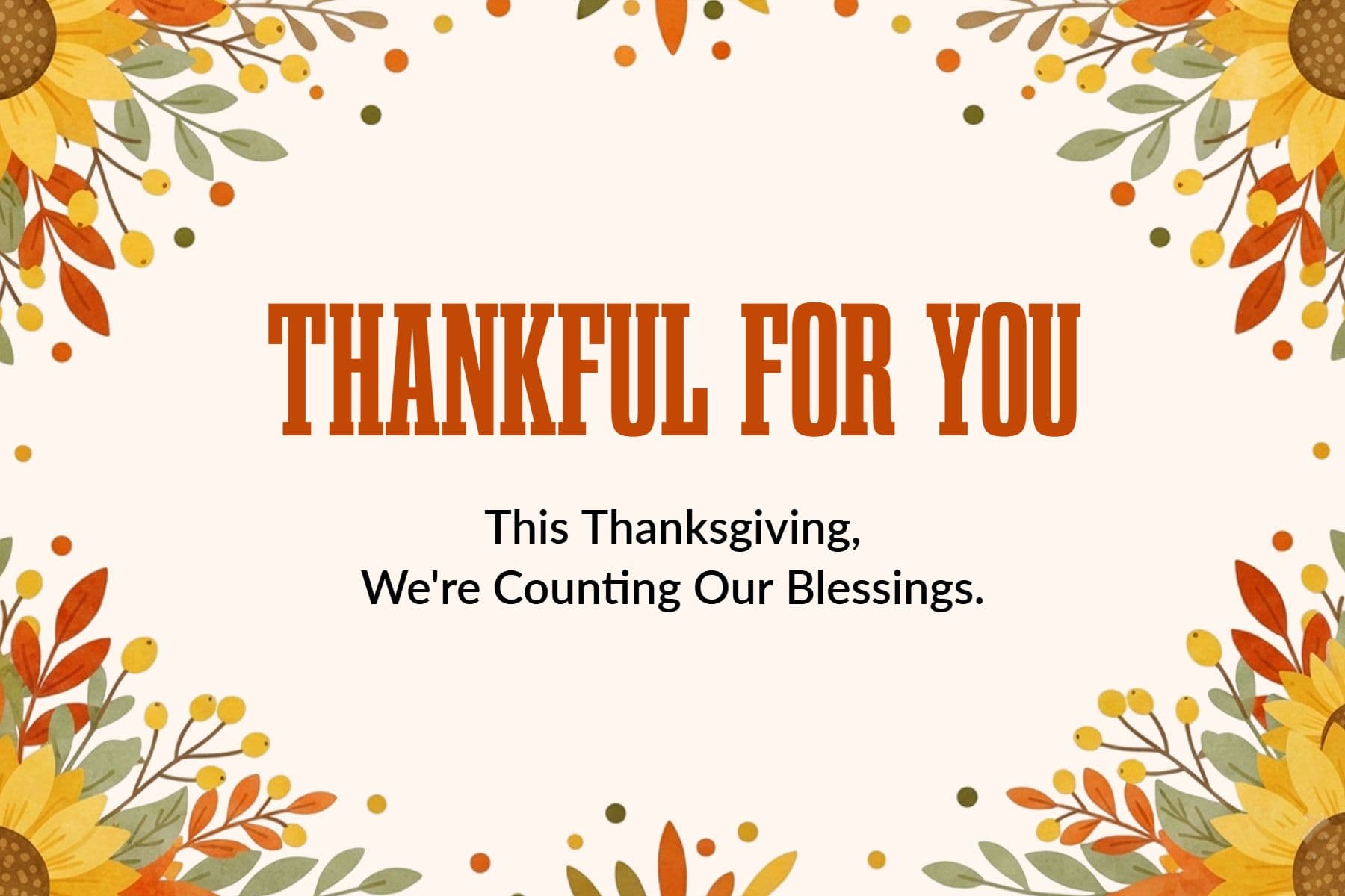 Festive Autumn Thanksgiving Greeting Postcard Template