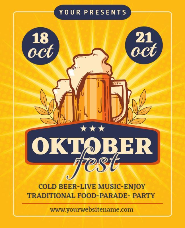 Festive Beer and Music Celebration Oktoberfest Poster Template
