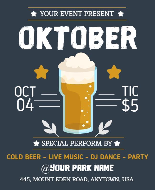 Festive Beer-Themed Oktoberfest Celebration Poster Template
