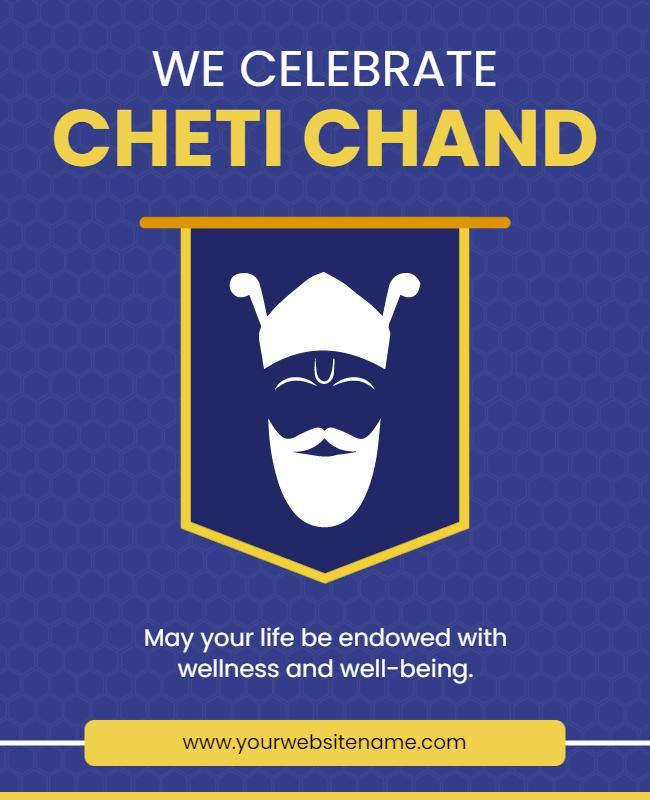 Festive Blue Cheti Chand Celebration Poster Template
