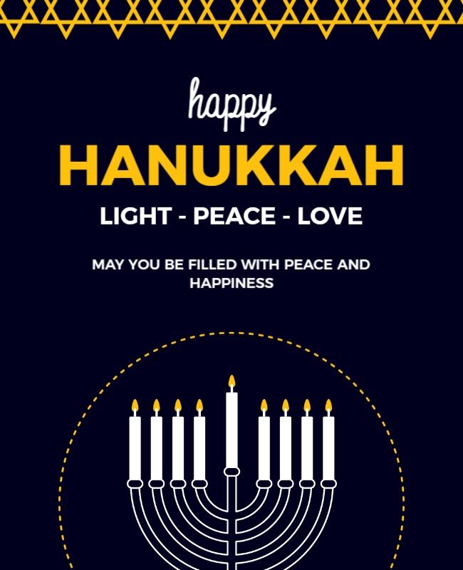 Festive Blue Hanukkah Celebration Poster Template