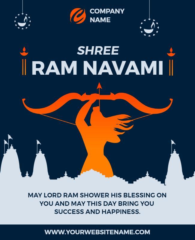 Festive Blue Shree Ram Navami Celebration Poster Template