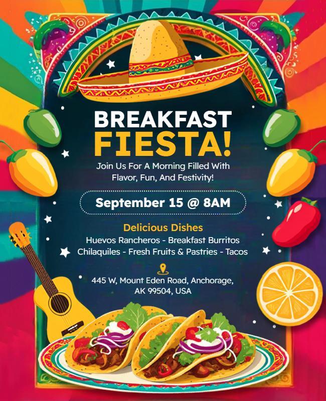 Festive Breakfast Fiesta Event Flyer Template