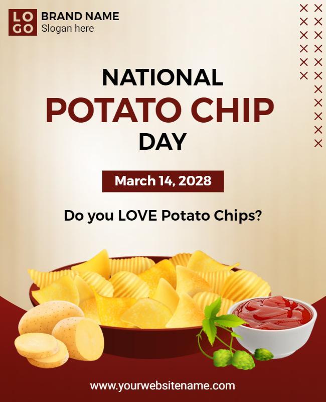 Festive Celebration for National Potato Chip Day Poster Template