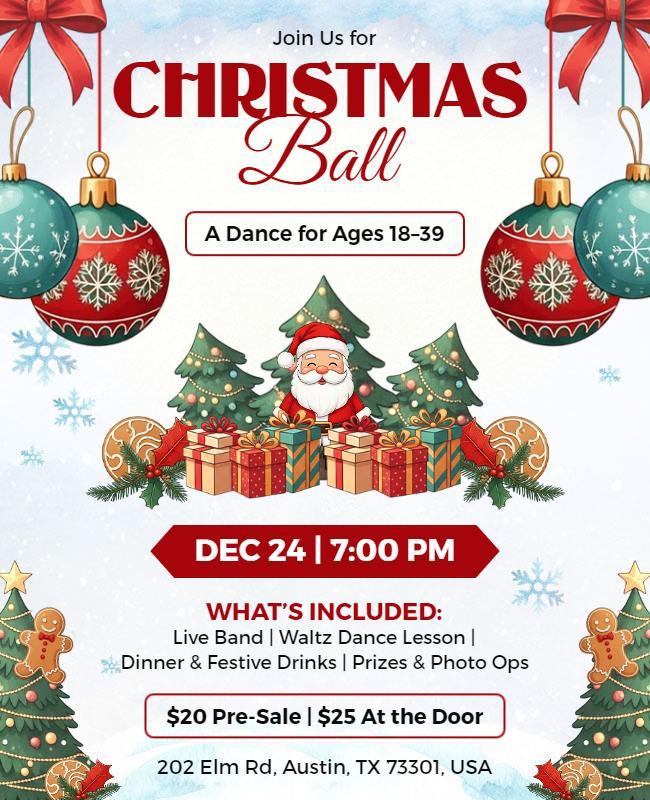Festive Christmas Ball Event Flyer Template