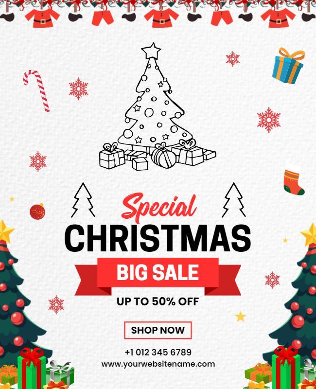 Festive Christmas Big Sale Promotion Flyer Template