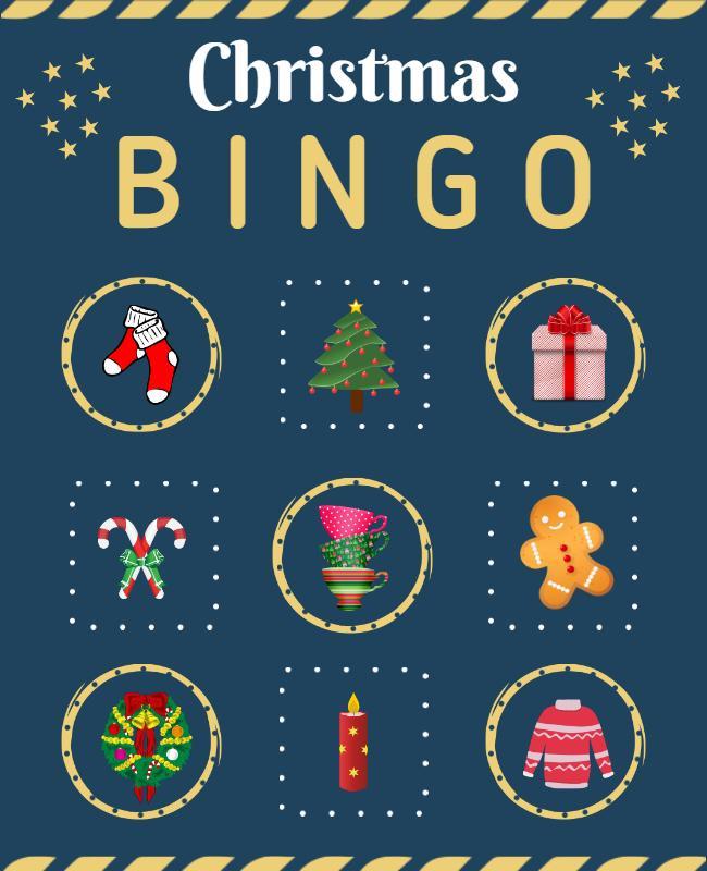 Festive Christmas Bingo Game Night Flyer Template