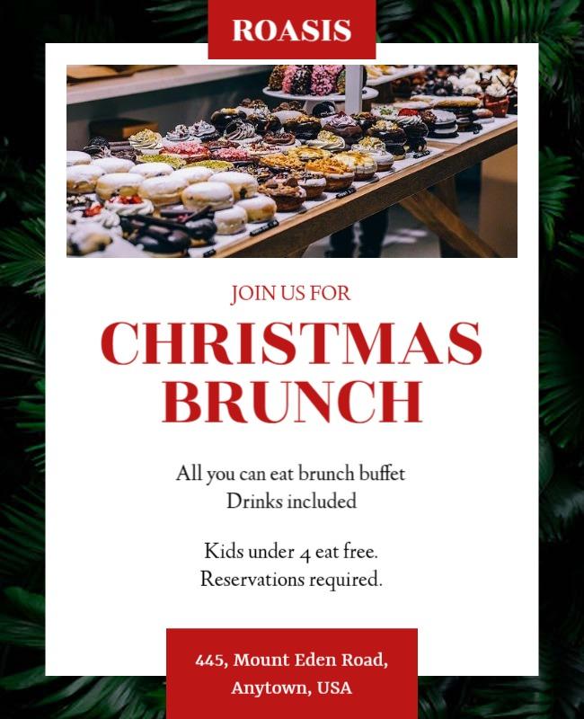 Festive Christmas Brunch Invitation Flyer Template