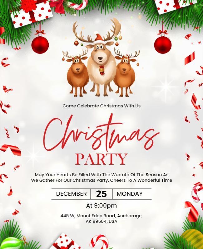 Festive Christmas Celebration Party Flyer Template