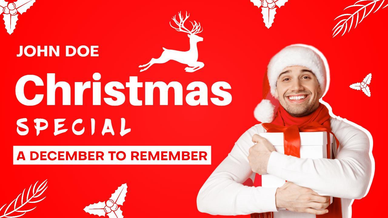 Festive Christmas Cheer Celebration YouTube Thumbnail Template
