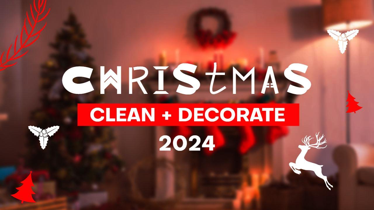Festive Christmas Clean Decorate 2024 Holiday YouTube Thumbnail Template