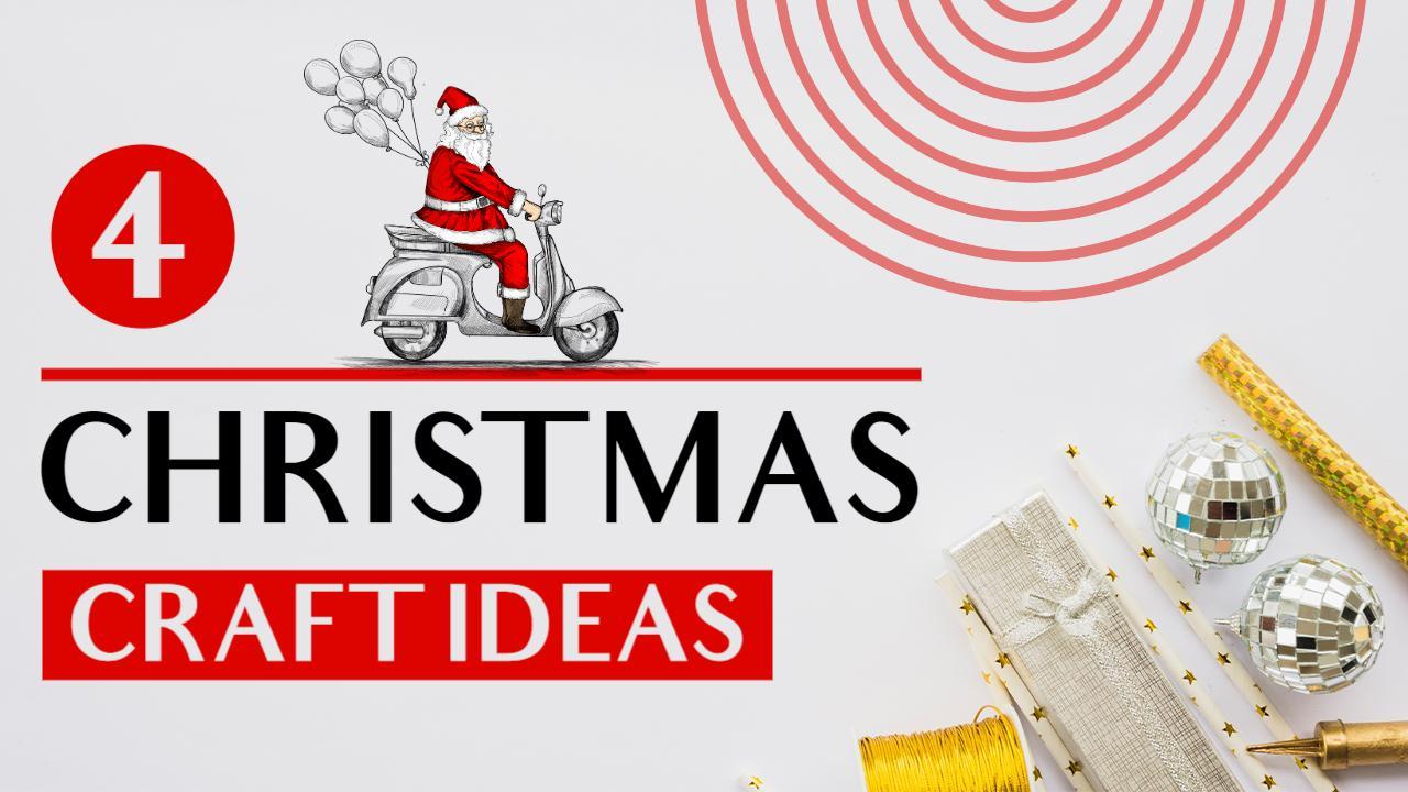 Festive Christmas Craft Ideas Holiday YouTube Thumbnail Template