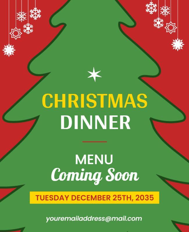 Festive Christmas Dinner Invitation Flyer Template