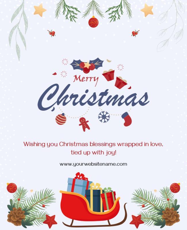 Festive Christmas Holiday Greetings Flyer Template