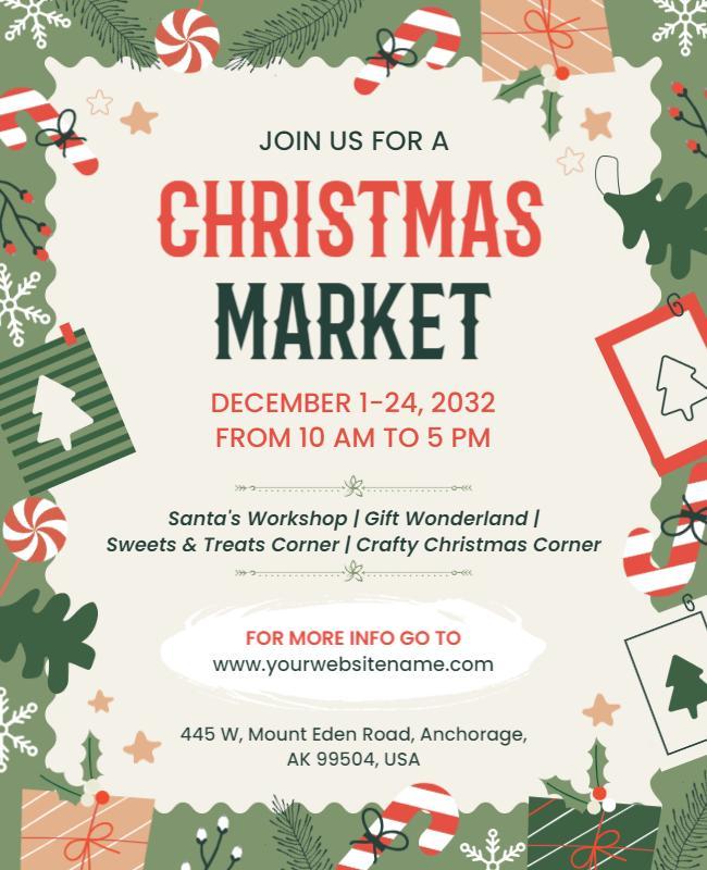 Festive Christmas Market Event Flyer Template