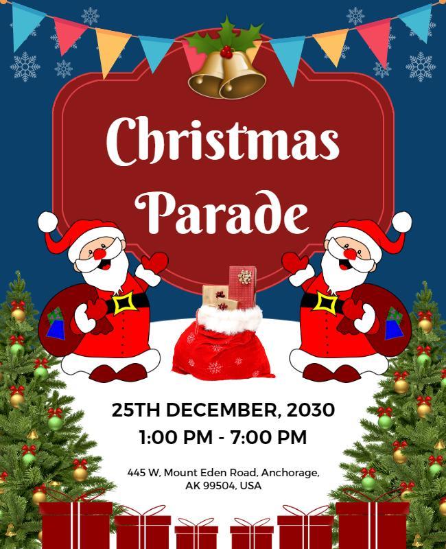 Festive Christmas Parade Event Flyer Template