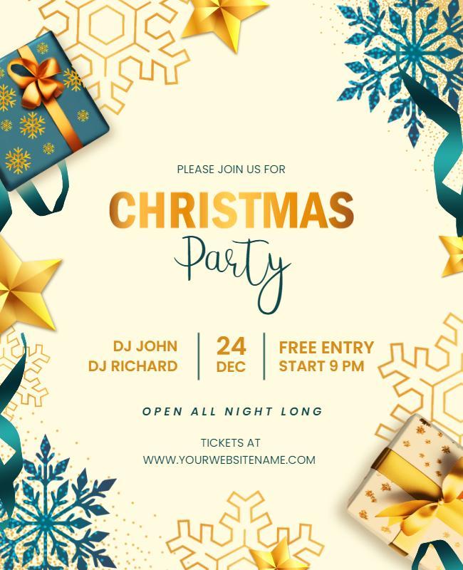 Festive Christmas Party Celebration Flyer Template