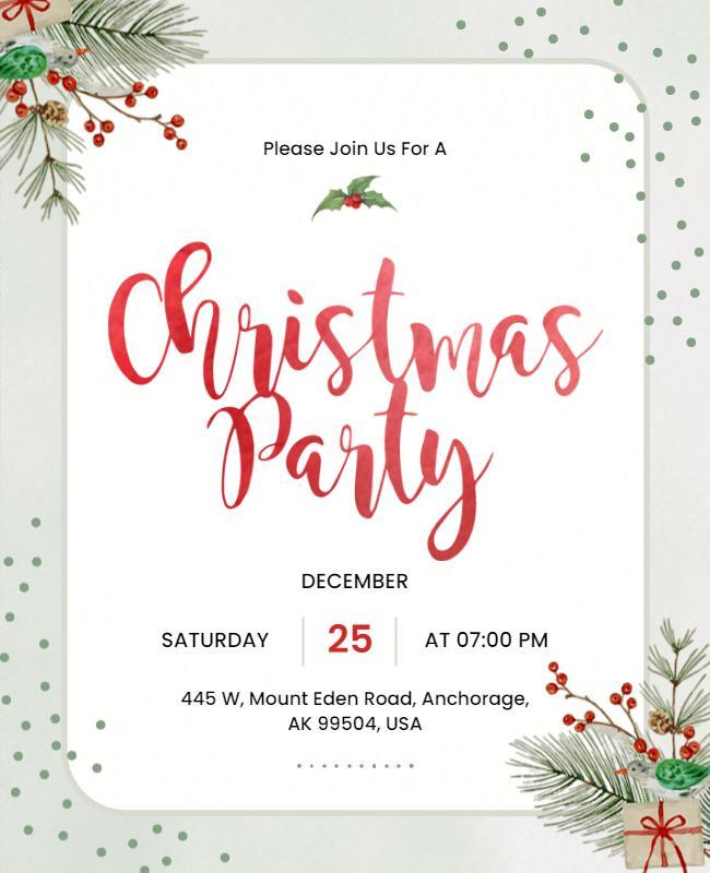 Festive Christmas Party Invitation Flyer Template