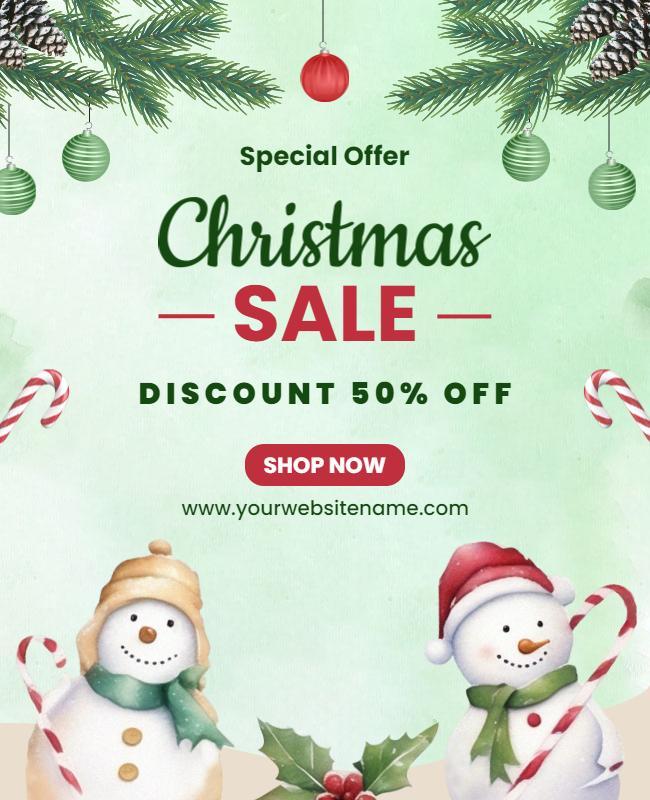 Festive Christmas Sale Discount Flyer Template