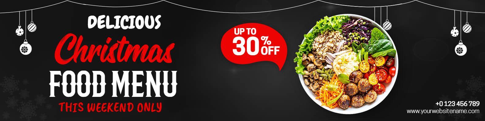 Festive Christmas Themed Delicious Food Menu Banner Template