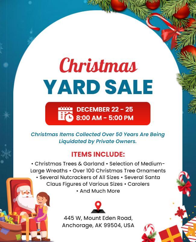 Festive Christmas Yard Sale Flyer Template