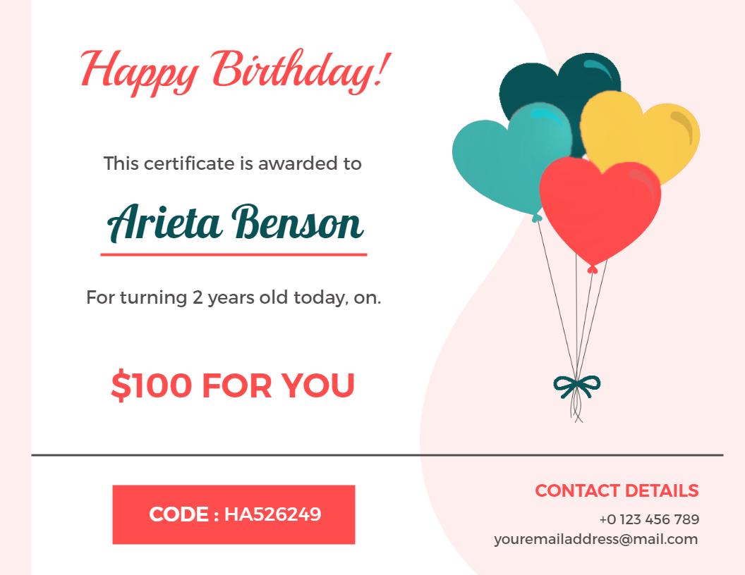 Festive Colorful Birthday Celebration Certificate Template