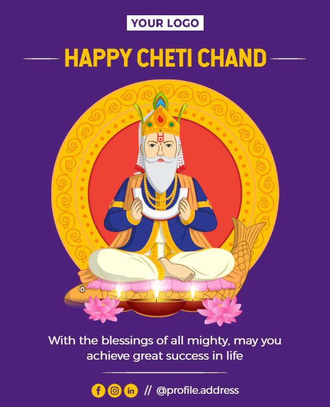 Festive Colorful Cheti Chand Celebration Poster Template