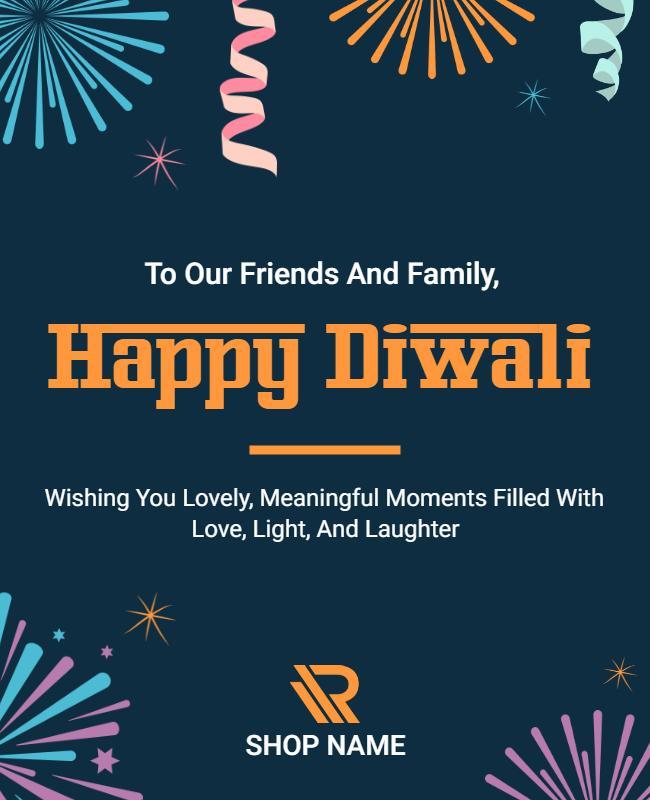 Festive Colorful Diwali Celebration Greeting Poster Template
