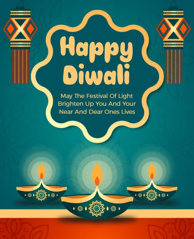 Festive Colorful Diwali Celebration Poster Template