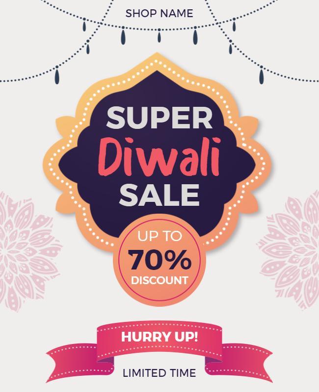 Festive Colorful Diwali Sale Promotion Poster Template