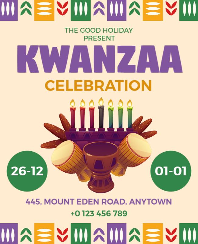 Festive Colorful Kwanzaa Celebration Event Flyer Template