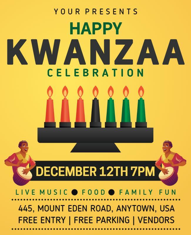 Festive Colorful Kwanzaa Celebration Flyer Template
